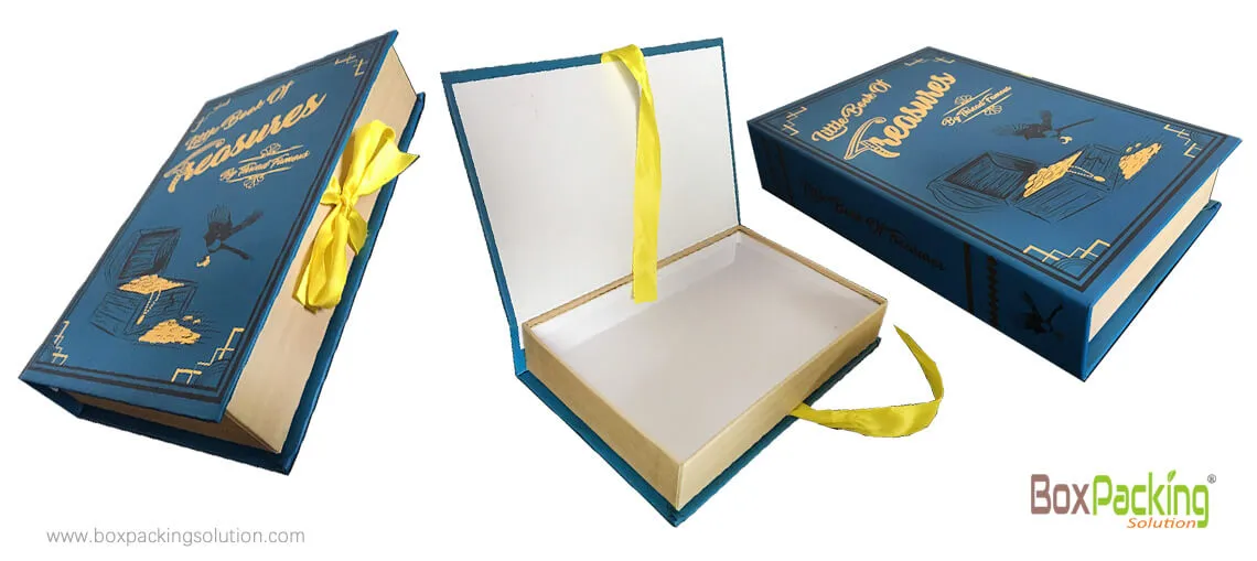 Customized Made Book Shape Box Made From Sustainable Cardboard Material