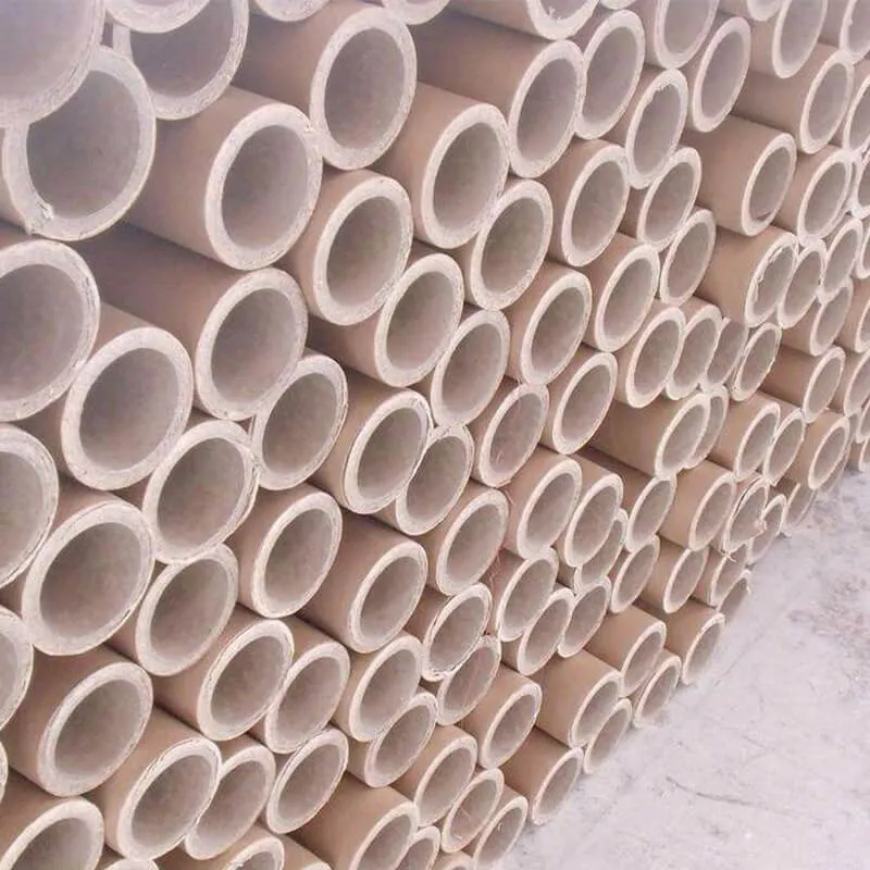 Brown industrial cardboard tube inside white