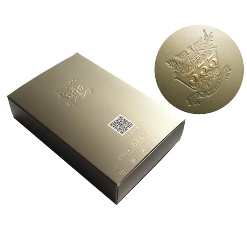 Cardboard paper box with embossed logo
