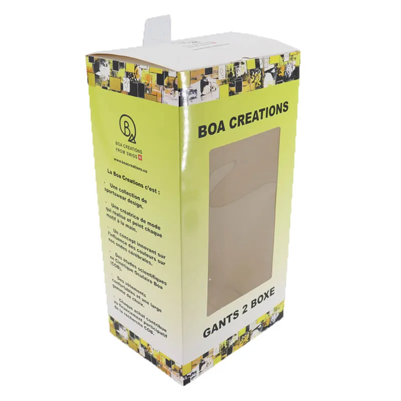 Custom Color Paper Boxes with Hang Tab For Boxing Gloves