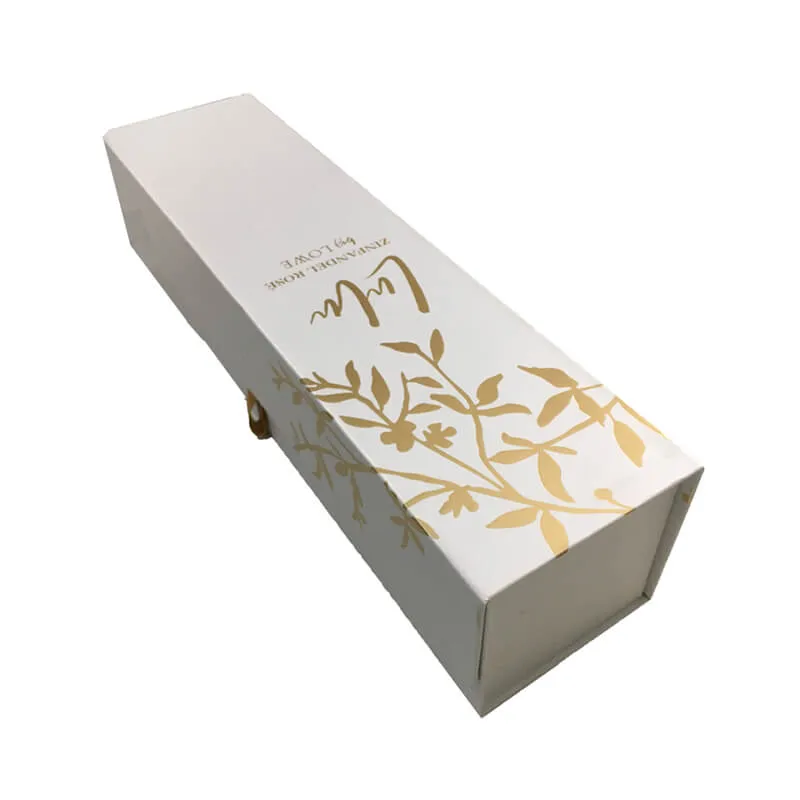 Foldable rigid wine packaging box