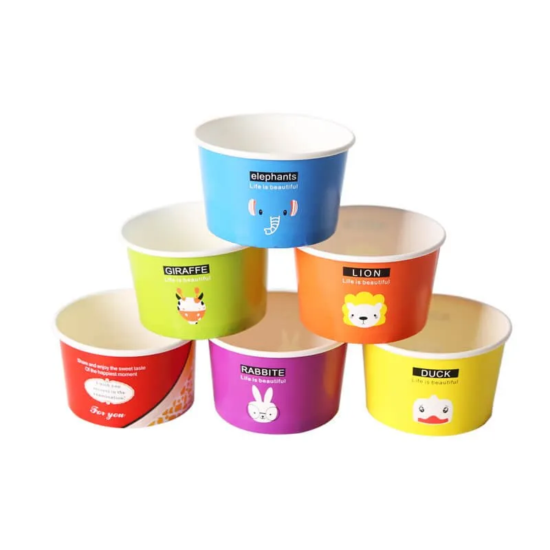 Frozen yogurt bar packaging bowl