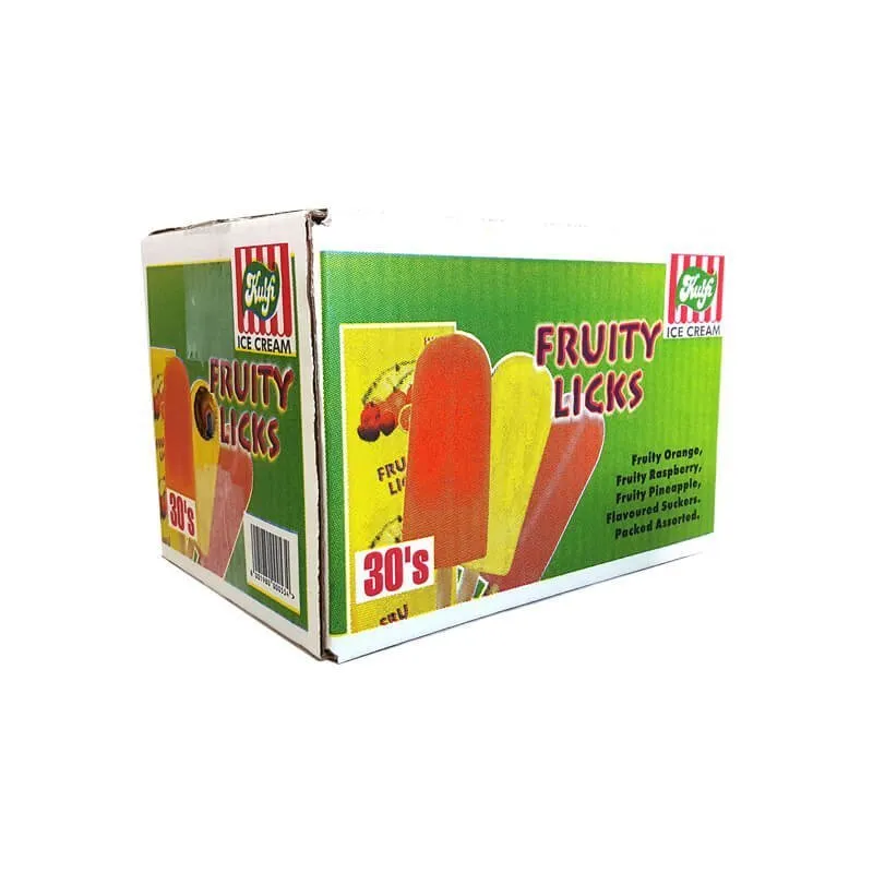 Fruity licks packaging box