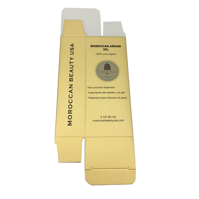 Golden Metallic Cosmetic Packaging Box