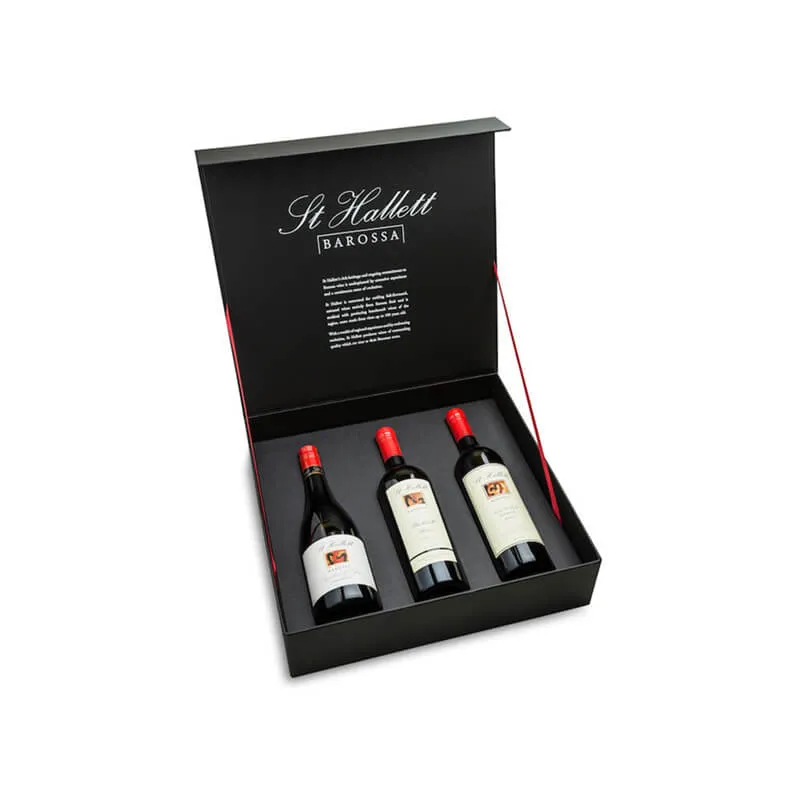Hinged lid wine packing box
