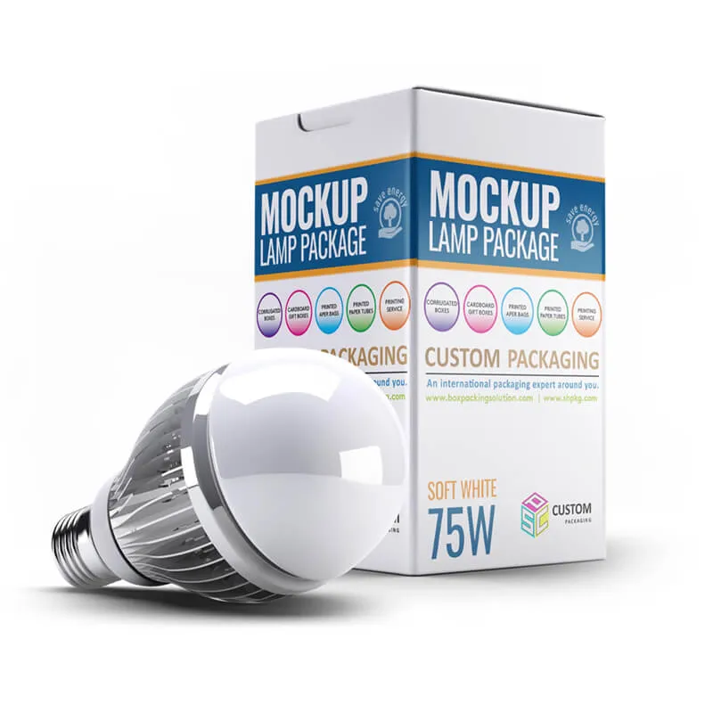 LED Bulb Packaging Box Mockup
