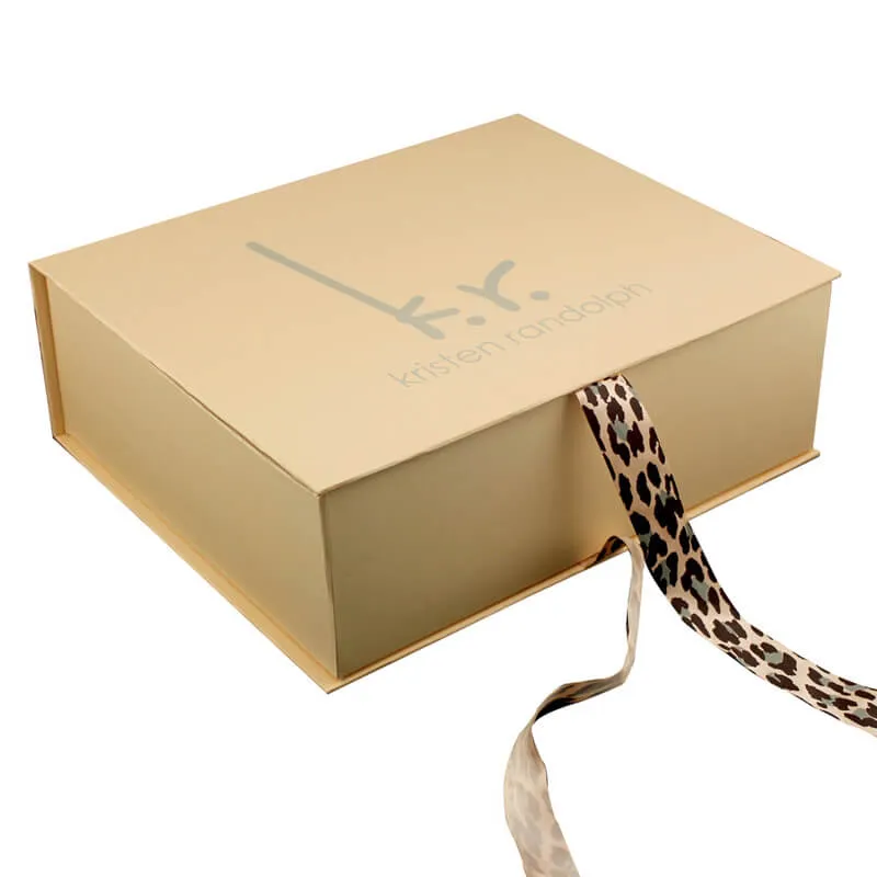Paper Gift Box with Ribbon Closure