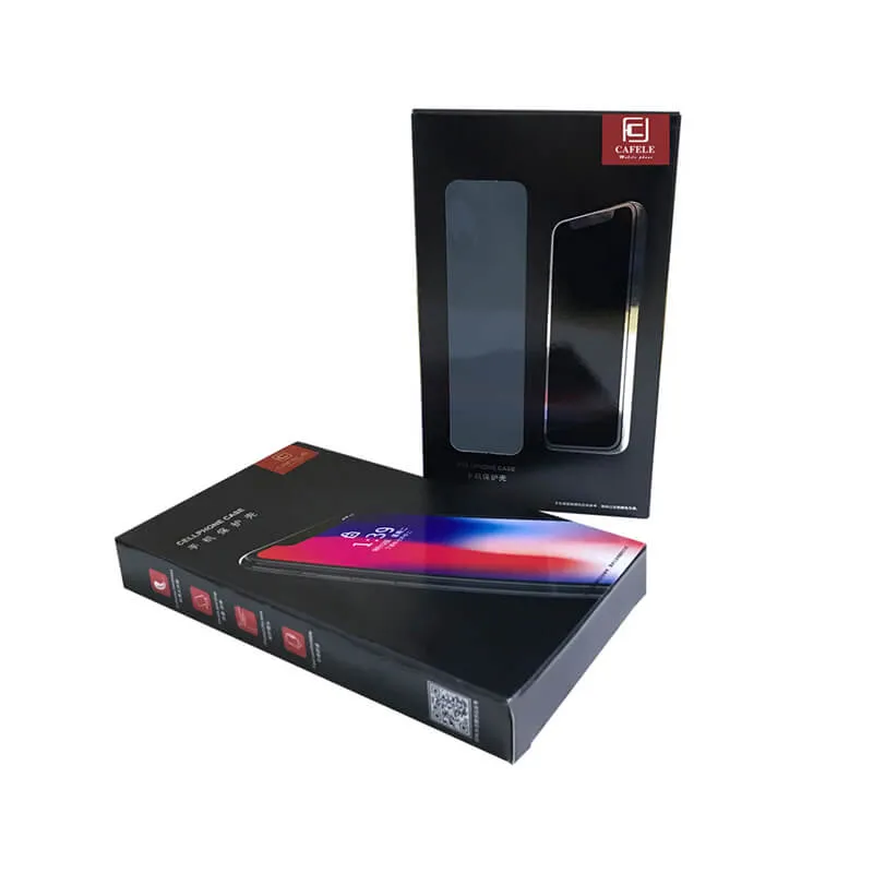 Phone case box with plastic window