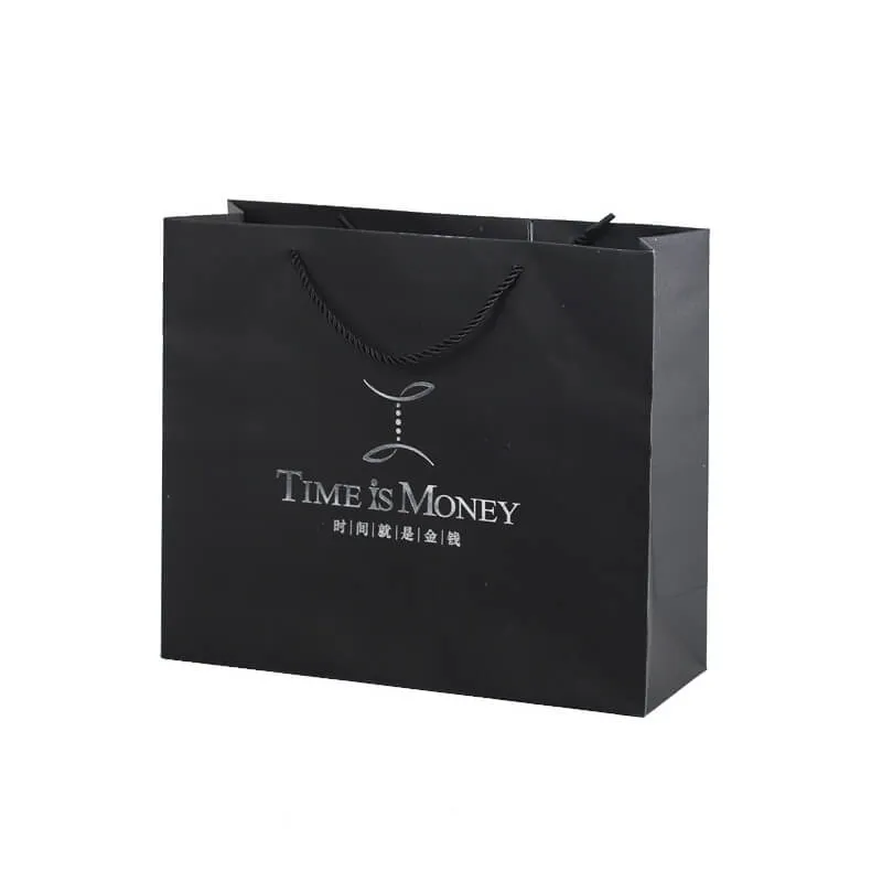 Printed Paper Bag Silver Foil Logo