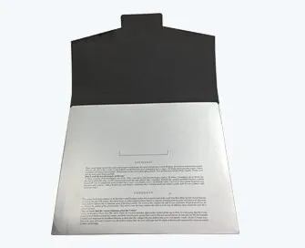 Silver printed paper folder with black printing Silver printed paper folder with black printing