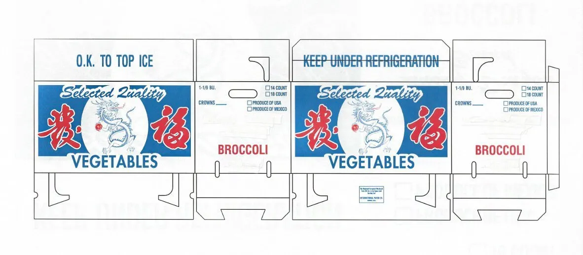 Waxed Broccoli packaging box artwork design