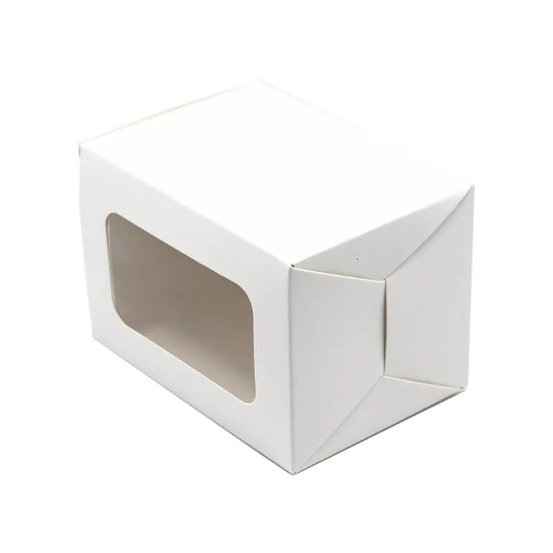 White Kraft Auto Bottom Box with Window