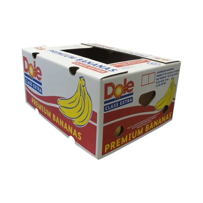 White cardboard packaging box for Banana