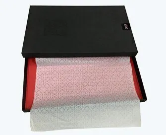 White printed wrapping paper in the tie boxes White printed wrapping paper in the tie boxes