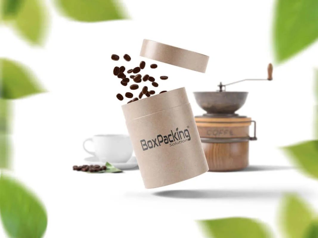 customized cardboard packaging drum mock-up