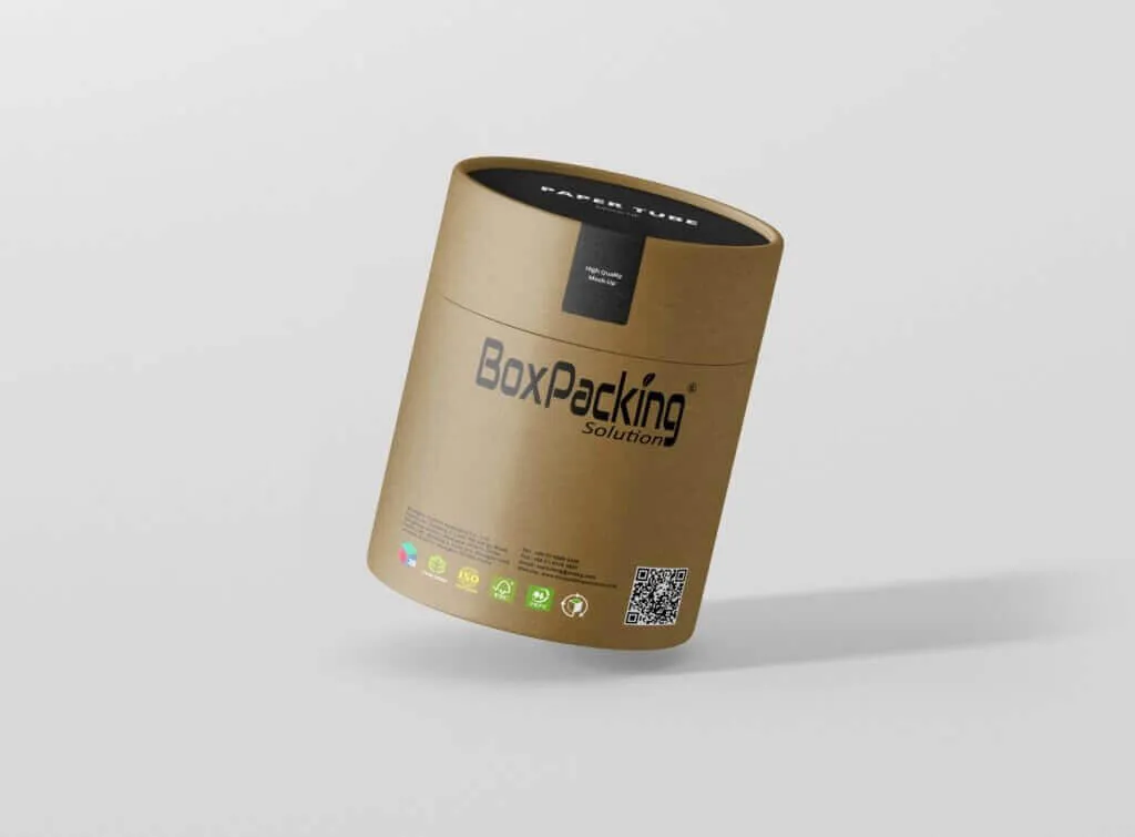 customized cardboard tube for coffee mock up