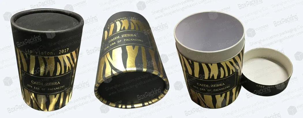 gold foil stamp cardboard tubes packaging