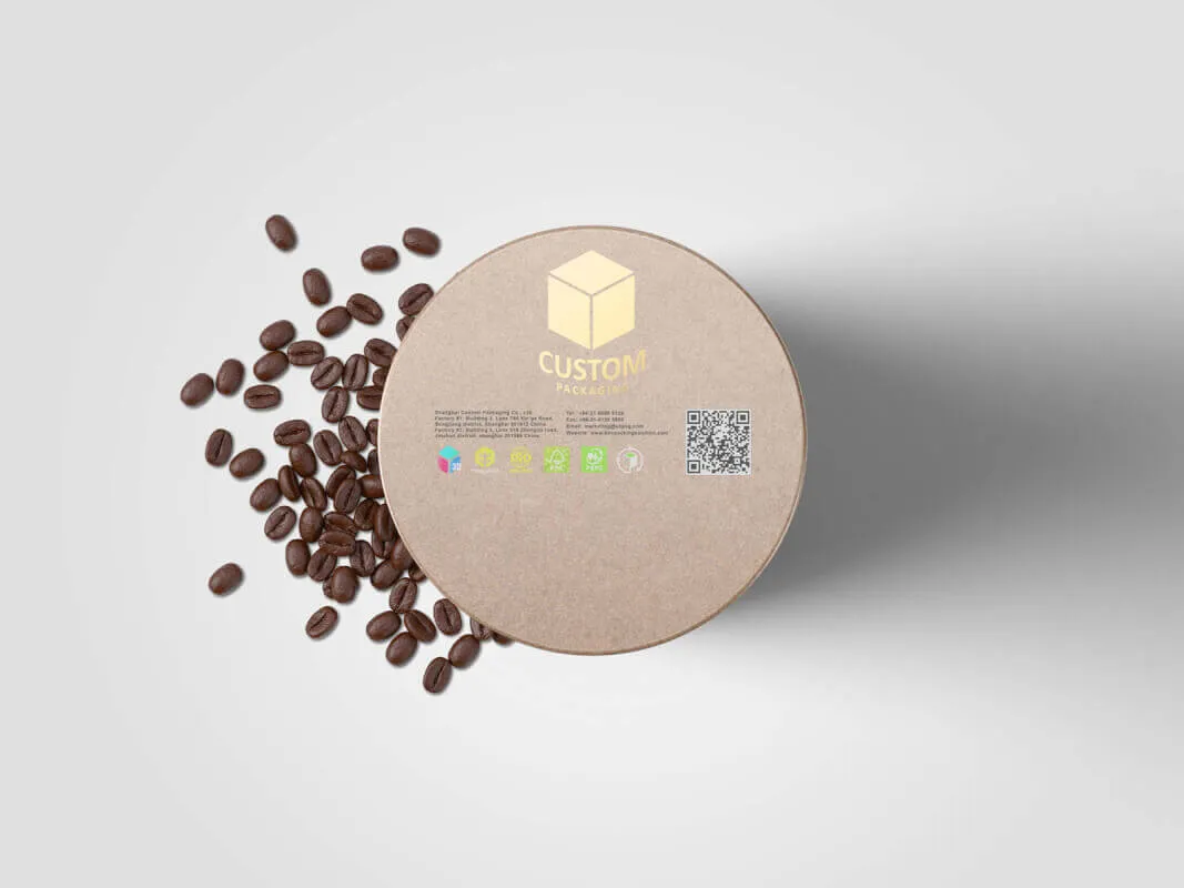 gold stamping on cardboard drum mock-up