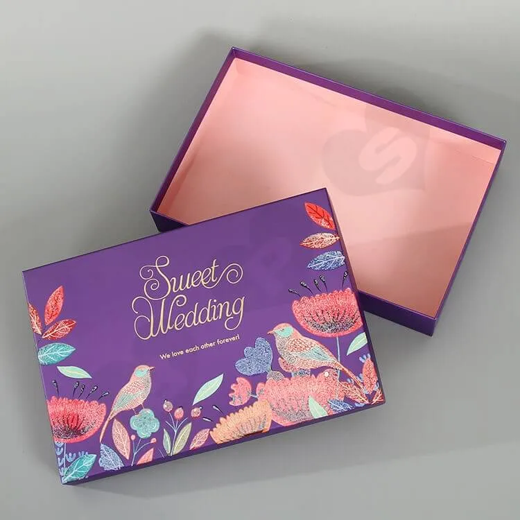 Beautiful Matte Color Gift Box For Wedding side view five