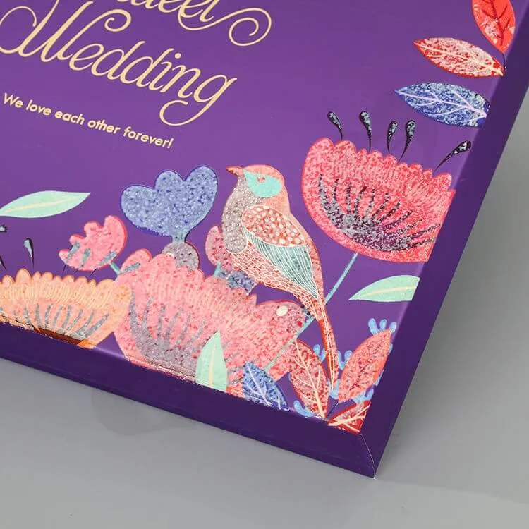Beautiful Matte Color Gift Box For Wedding side view four