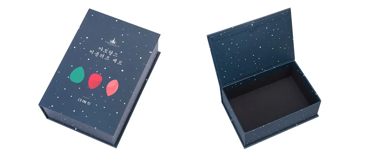 Book Shape Magnetic Closure Box Silver Shiny