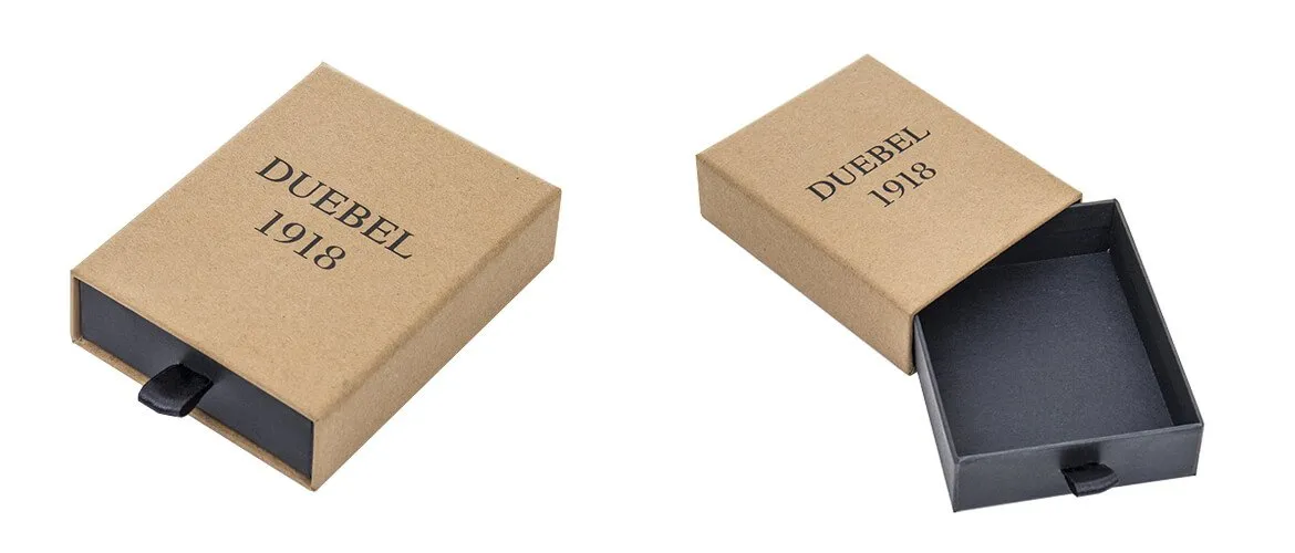 Brown Kraft paper coated rigid drawer box with black color printing