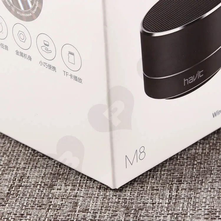 CMYK Printing Cardboard Packing Box For Wireless Speakers side view five