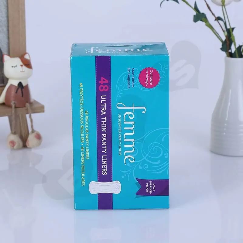 Cardboard Packing Box For Sanitary Napkins side view three
