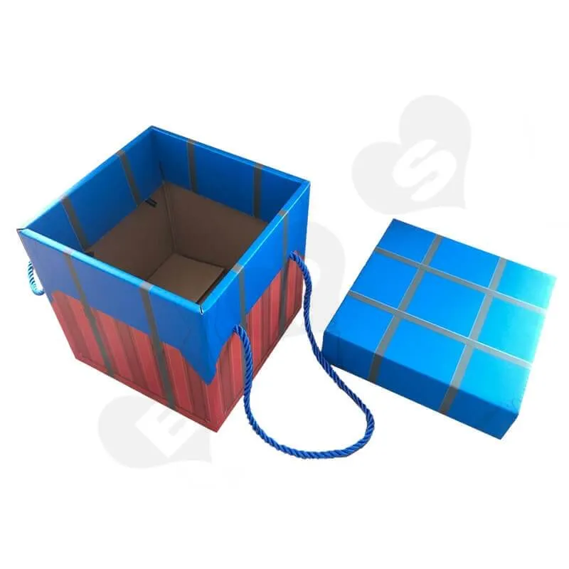 Color Printed Corrugated Box PUBG Air Drop package For Wine side view five