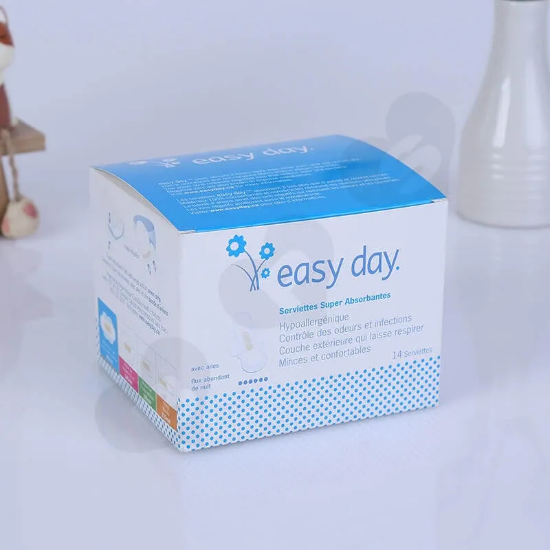 Color Printing Retail Box For Sanitary Napkins side view three