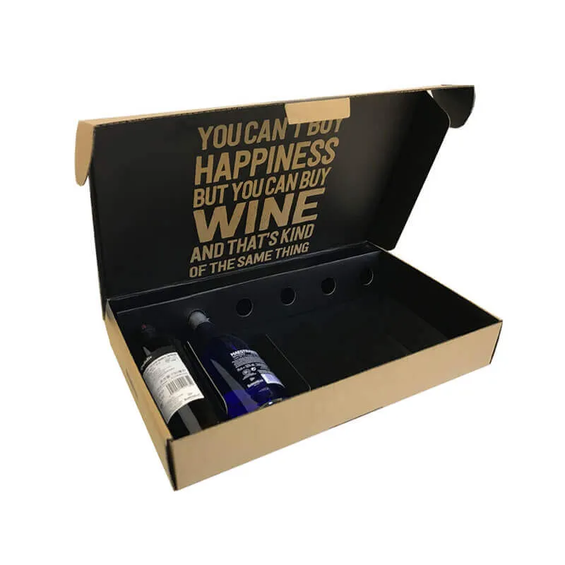 Corrugated wine packaging folding box