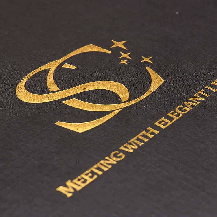 Custom Black Gift Box With Gold Foil Stamping side view four