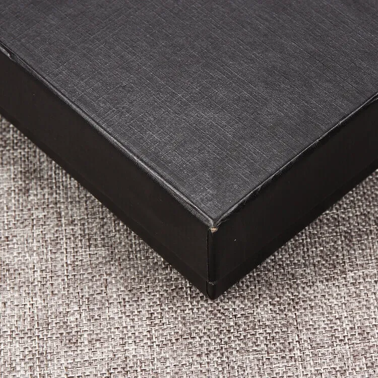 Custom Black Gift Box With Gold Foil Stamping side view three