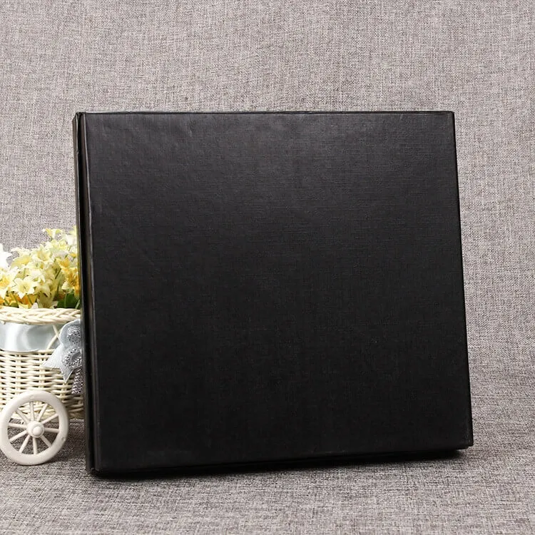 Custom Black Gift Box With Gold Foil Stamping side view two