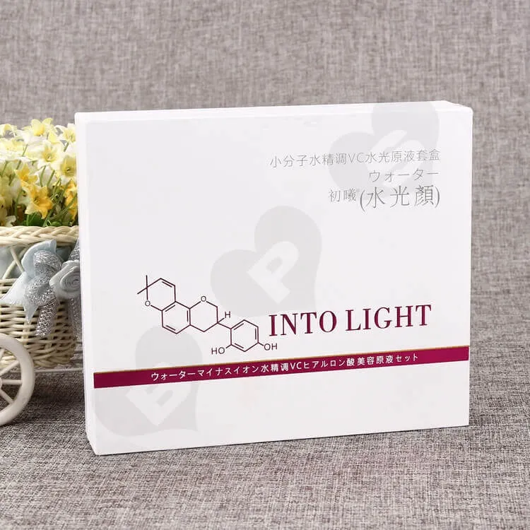 Custom Cosmetic Printing Cardboard Box With EVA insert side view three