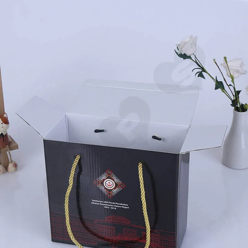 Custom Gift Packaging Box With Nylon Handle side view four