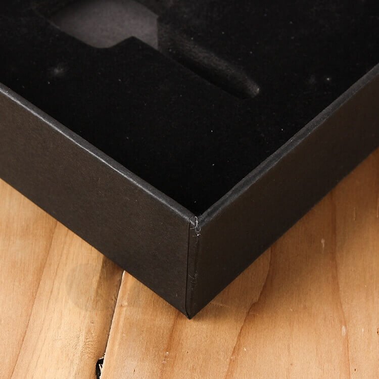Custom Printed Black Gift Box With EVA Insert side view three