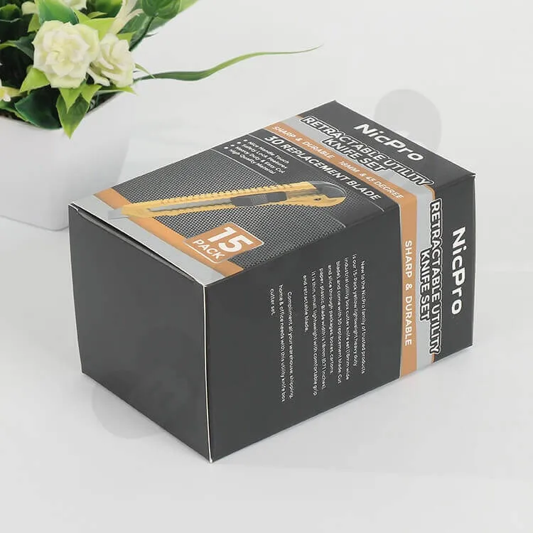 Custom Printed CardBoard Box For Knife side view four