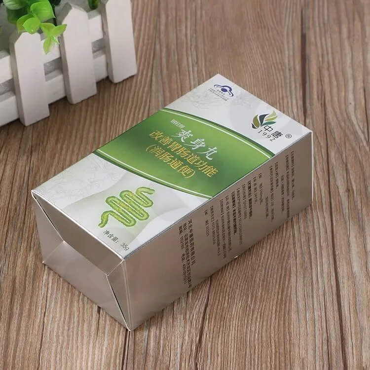 Custom Printed Cardboard Box For Intestine Drugs side view two