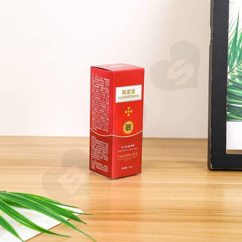 Custom Printed Folding Carton Box For Antiallergic Cream side view three
