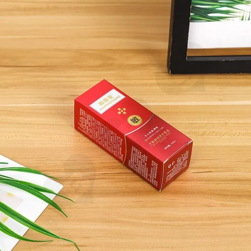 Custom Printed Folding Carton Box For Antiallergic Cream side view two
