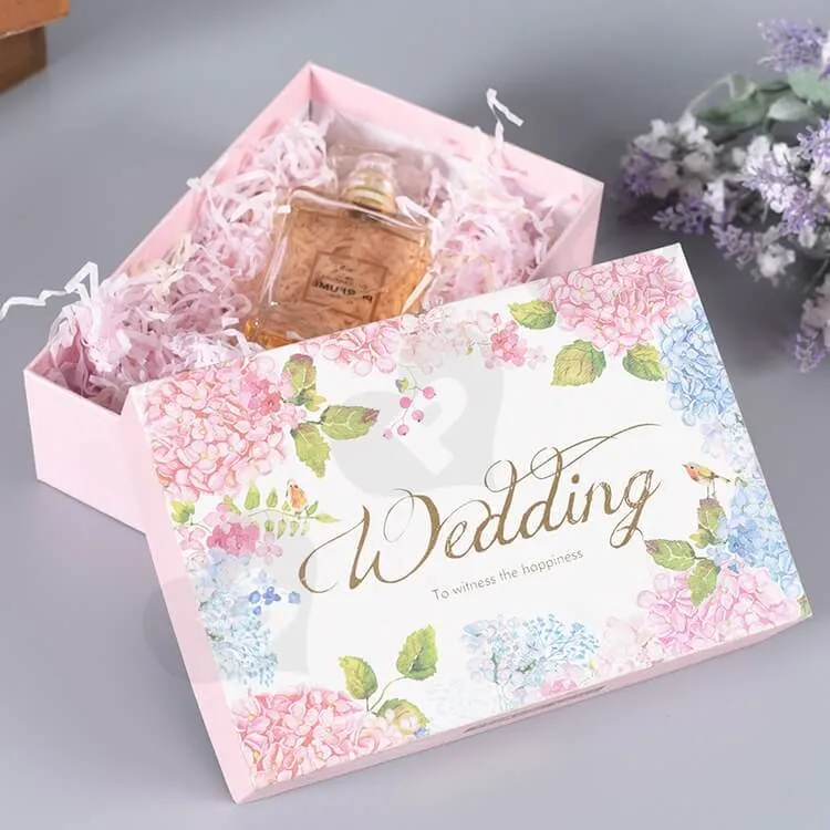 Custom Printed Gift Box For Wedding Perfume side view one