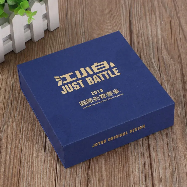 Custom Printed Magnetic Closure Gift Box For Medal side view one
