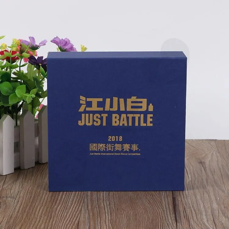 Custom Printed Magnetic Closure Gift Box For Medal side view three