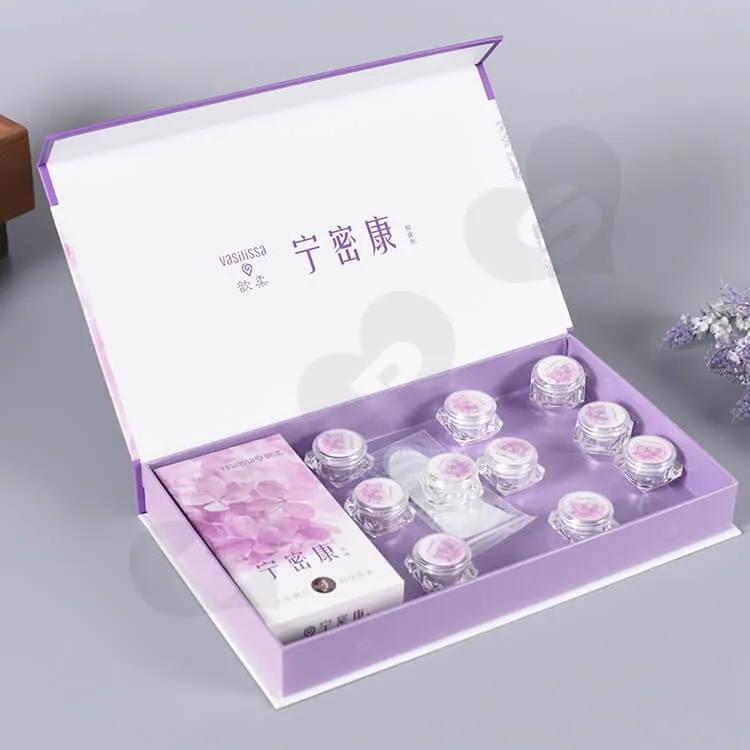 Custom Printed Magnetic Closure Gift Box For Skin Bacteriostatic Agent side view three