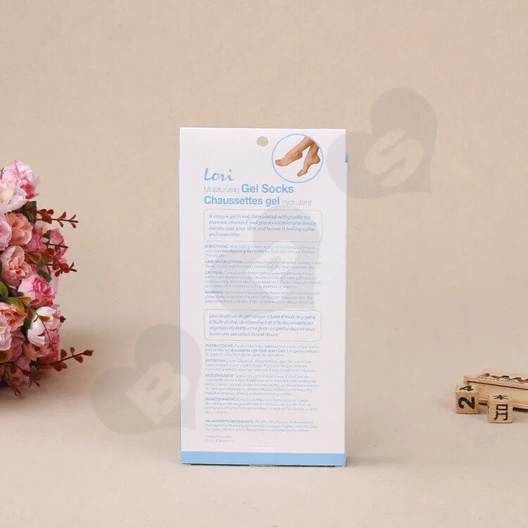 Custom Printed Retail Hanger Box For Gel Socks side view three