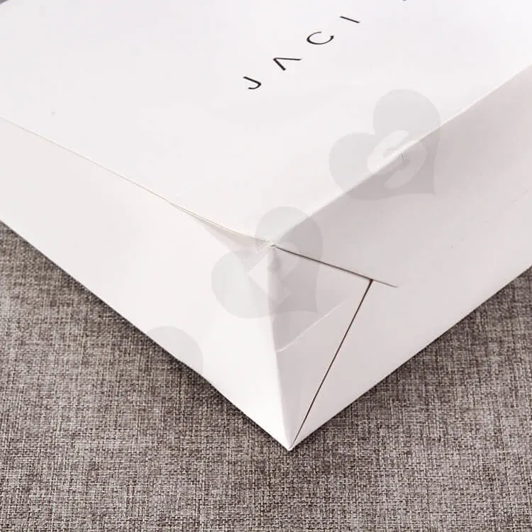 Custom Printed White Cardboard Shopping Bag side view five