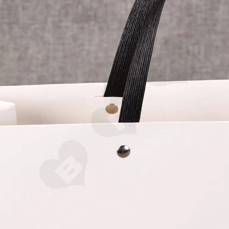 Custom Printed White Cardboard Shopping Bag side view four
