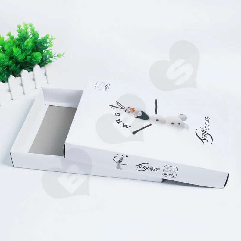 Custom Printing Cardboard Box For Socks side view two