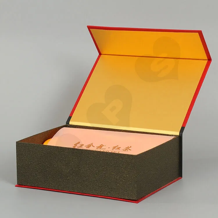 Custom Printing Cardboard Gift Box For Red Tea side view three